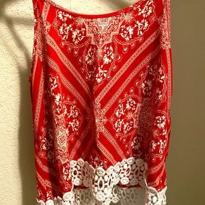 Red and White Summer Tank